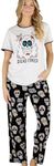 Lazy One Women's Pajama Set, Short Sleeves with Cute Prints, Relaxed Fit, Dead Tired Womens Pj Set, Medium