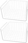 Southern Homewares White Wire Under Shelf Storage Basket Set – 2-Piece Under Cabinet Hanging Storage, Aluminium Wire Rack Baskets for Kitchen, Pantry Organization