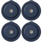 EuChoiz Replacement Lids for Pyrex 7201-PC 4 Cup, Silicone Round Storage Cover Lid for Anchor Hocking Glass Bowl 4 Pack Dark Blue