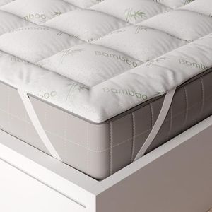Surmatelas en Bambou Niagara 160 x 200 cm, Respirant, rafraîchissant sur Matelas 2 Personnes 160x200 avec Poches Profondes pour Matelas 20-50 cm