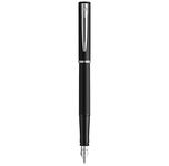 Waterman Graduate Allure Fountain Pen, Black Lacquer, Fine Nib, Blue Ink, Gift Box