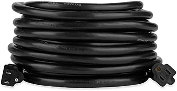 Camco 50' 15-Amp Extension Cord | Ideal for RV, Mobile Home and Household Use| Heavy-Duty (55143) , Black