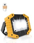 Trongle LED Rechargeable Work Lights, 45W Floodlight Battery Security Light with 3 Modes Outdoor COB Floodlight Camping Lights with USB Waterproof for Yard, Garage, Fishing, Hiking(Batteries Included)