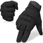 WTACTFUL Airsoft Gloves for Men Women Flexible Breathable Touch Screen Full Finger Gloves for Painball Motorcycle Cycling Motorbike Medium Black