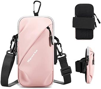 Phone Holder Arm Bands, Small Crossbody Shoulder Holsters Bag with Arm Band, Fits iPhone and All Cell Phones, Use for Running, Walking, Hiking & Biking (Plus Size,Pink)