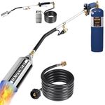 GASPOWOR Heavy Duty Weed Torch, Propane Torch Weed Burner with 8.8 FT Hose, 800,000 BTU Weed Burner Torch(Fuel not Included)