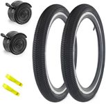 MAKELEN Kids Bike Tire 2 Tires and 2 Tubes 16x2.125 Folding Tire for Kids Bikes Compatible Fits Most Kids Bikes Black