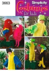 Patr n de costura Simplicidad 3663 hace ni os disfraces de p jaro loro Guacamayo de tuc n m s hace tama os 3 8