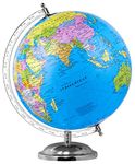 Zest 4 Toyz Globe For Student Kids Learning Educational World Globe 10 Inches Height Metal Base Globe For Home Decor & Office Table