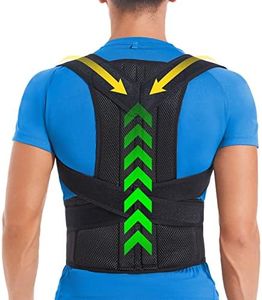 DIANMEI Posture Corrector for Women and Men, Brace for Upper and Lower Back Pain Relief, Adjustable and Fully Back Support Improve Back Posture and Lumbar Support(M, 30"-35.5" Waist)