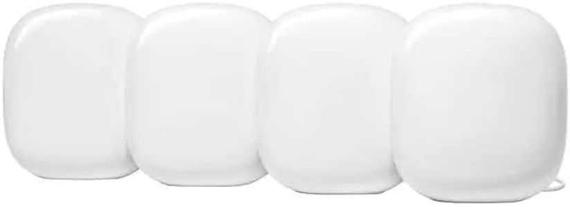 Google Nest WiFi Pro- Wi-Fi 6E, Reliable Home Wi-Fi System with Fast Speed and Whole Home Coverage-Mesh Wi-Fi Router 4 Pack-Snow