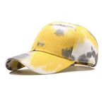 Seevy Cotton Pigment Dyed Low Profile Cap Hiphop Baseball Cap Sun Hat, Yellow Gray, One size