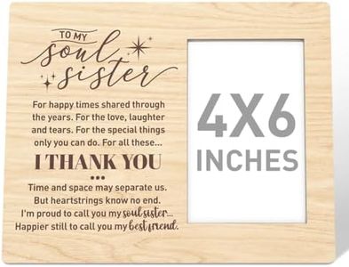 RJYMK Friendship Gift Wood Photo Frame, to My Soul Sister, Christmas Birthday Graduation Picture Frame Gifts for Soul Sister Women Friends Bestie BBF Best Sister Ever Gift