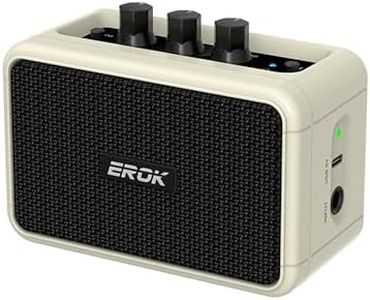 EROK Mini Electric Guitar Amp, with Clean Overdrive Effects,Support BT/Headphone Connection,5W Indoor Music Pratice Speaker (Beige)