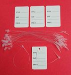 Sadar Shop Paper Tag Labels and White Loop Pins Combo 1 Part (1000 pcs Each) Garment Price Snap Lock Tag Pins