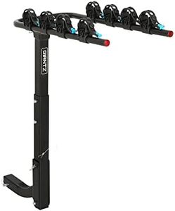 Giantz 4 Bike Carrier Rack, Tow Bar Bikes Boot Rear Racks Car Hitch Trunk Bicycle Carriers Automotive Sports Transporting Road Bicycles Caravan Organizers and Storage, Foldable Lock Black