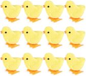 3 otters 12PCS Wind Up Chick Toys, Wind-Up Jumping Cute Chicken Plush Chicks Toys for Kids Easter Party Favors