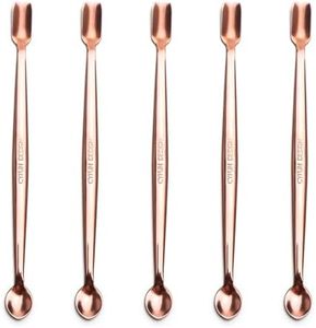 Briartw 5 Pcs Stainless Steel Craft Spoon | Mess-Free Crafting with Dual-Shaped Spoons for Glitter, Embossing Powders, Sequins & Small Embellishments | Rose Gold | 6.7inch Length