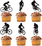 BIABISD 12 PCS Bicycle Cupcake Toppers Glitter bicycle Themed Cupcake Toppers sport Theme Birthday Party Cake Decorations Supplies