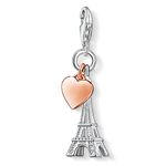 Thomas Sabo Women Charm Pendant Eiffel Tower Paris Heart Charm Club 925 Sterling Silver 0904-415-12