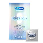 Durex Invisible, Ultimate Thin, Condoms, XL, 8 ct, Blue