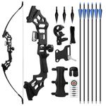 SERfawnCH Recurve Bow and Arrow Set for Adults, 30-40LBS Right-Handed Hunting Bow with 6 Carbon Arrows, Arm Guard & Target Faces, 51" Archery Kit for Outdoor Practice‌