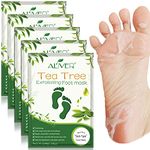 Foot Mask 5 Pack, (Tea Tree) Foot Peel Mask Callus Remover, Exfoliating Peeling Calluses Dead Skin, Callus Remover Foot Mask, Baby Soft Smooth Touch Feet-Men Women Exfoliating Foot Mask