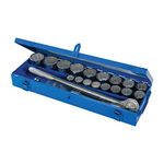 Silverline 633663 Socket Set 3/4" Drive Metric 21pce 21pce, Silver