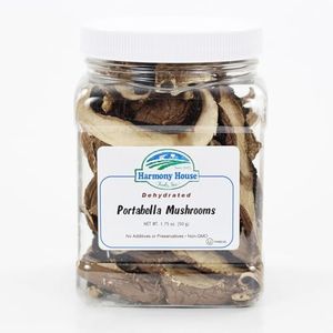 Harmony House Foods Dried Portabella Mushrooms (1.75 oz, Quart Size Jar)