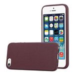 cadorabo Case works with Apple iPhone 5 / iPhone 5S / iPhone SE in FROST BORDEAUX PURPLE - Shockproof and Scratch Resistant TPU Silicone Cover - Ultra Slim Protective Gel Shell Bumper Back Skin
