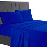 AATH COLLECTION Egyptian Cotton Flat Sheets, 200 Thread Count Single, Double, King, Super King Flat Bed Sheets, Soft & Fade Resistant (Single, Royal Blue)