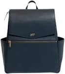 Freshly Picked Classic II Diaper Bag Backpack, Wipeable Vegan Leather Diaper Bag With Changing Pad, Convertible (Navy)