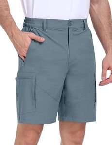 MoFiz Pantalones Cortos Cargo Hombre Pantalones Cortos de Senderismo Pantalones Cortos de Golf Deportivos Bermudas Ligero Secado rápido Exterior Pantalones Cortos de Acampada Azul Gris EU 3XL