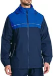 ZITY Men's Rain Jacket Waterproof with Hood Lightweight Windbreaker Jacket for Men Breathable Mesh Raincoat for Hiking Golf Dark Blue Large