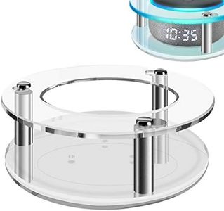 Geekria Acrylic Clear Case Compatible with 2019 All-New Echo Dot (3rd Gen) Smart Speaker with Clock, Ceiling Wall Mount Speaker Stand Stable Guard Holder (Clear Round)