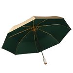 erised's bifrost Umbrella Pocket Umbrella Diameter 100 cm with Open to Automatic Ergonomic Handle Design, Gold Coating Against Moisture Damage, UV Protection, for Men/Women/Girls, forest green, Means