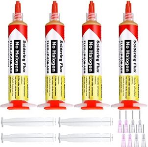 Treela 4 Set 8341 No Clean Solder Flux Paste 10cc Tacky Soldering Flux 40ml Pneumatic Dispenser with Plunger and Dispensing Tip for Electronics Soldering PCB IC Cellphone CPU LED Bga Repairing