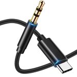 Aux to usb c cable, Aux cable for iphone in car usb c, Usb c to 3.5mm jack for iPhone 15 Pro Max, S21 Ultra S20 Ultra Note 20 10 Plus for Car Stereo (Black)