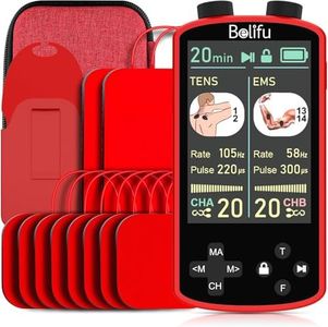 TENS EMS Unit Muscle Stimulator for Pain Relief Therapy - 4 in 1 TENS & EMS & Relax & Custom Frequency+Pulse - Muscle Massager 36 Modes 20 Intensity, Memory & Favorites Function, 3.8" Color Display