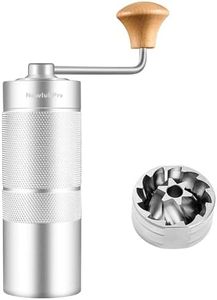 NewlukPro M6 Manual Coffee Grinder,Coffee Burr Grinder with 24 Grinding Settings,Espresso Grinder With Sharp Hexagonal Mill Core & Walnut Handle,Portable Mini Coffee Grinder for Office Travel Camping