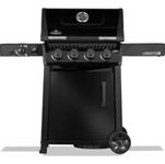 Napoleon Freestyle FP425DSIBPK Gas BBQ Grill – 4 Burner Black Barbecue with Infrared Side Burner, Cast Iron Grids & Storage Door - New Model