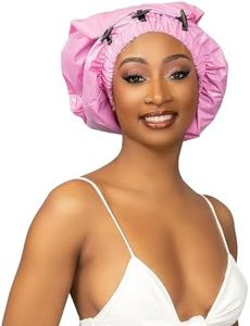 Esha Girl - Shower Cap for Extra Long Hair, Braids, Locs, Twists – Waterproof – Snug Fit Guarantees No Leaks – Easy Button Up (Pink, Long (22.3" x 9"))
