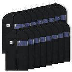 KEEGH Suit Bags for Closet Storage 40 Inch (Set of 16) Hanging Garment Bags Keep Suits Coats Dress Away from Hair with Zipper and Transparent Window, Black