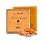 Nat Habit Handmade Healing Turmeric-Oats Butter Bath Soap With Cold Processed For Natural Exfoliation, Brightening, Skin Health & Tan Removal (125gm)