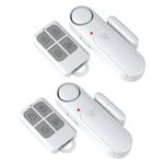 2 Pack Door Alarms When Opened for Kid Safety/Home Security, 120dB Wireless Window Sensor Alert with Remote, Pool Door Alarm, Sliding Front Door for Entry in House, Garage, Office,Retail Store (White)