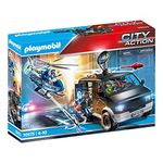 Playmobil 70575 City Action Police Helicopter Pursuit with Runaway Van, for Children Ages 4-10