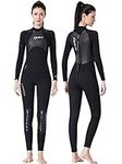 Owntop Wetsuit Women 3mm Full Diving Suits - Long Sleeves Back Zip Neoprene Wet Suits, Swimsuit UV Protection for Diving Surfing Snorkeling Watersports, Women XL