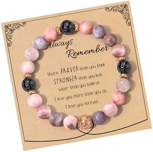 Nymerianoble Beaded Bracelets for Teen Girls Healing Crystals Gifts Spiritual Gifts Pink Jasper Stone Bracelet Friendship Bracelets Natural Stone Bracelet Jewelry for Teen Girls