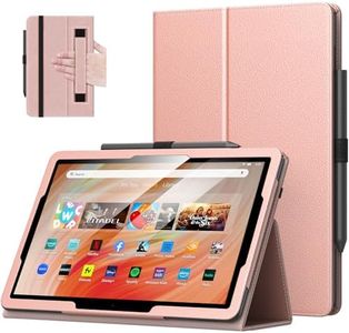 MoKo Case Fits All-New Amazon Kindle Fire HD 10 & 10 Plus Tablet (13th/11th Generation, 2023/2021 Release) 10.1" - Slim Folding Stand Cover with Auto Wake/Sleep, Rose Gold