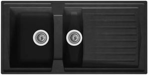 Liquida AR15BL 1.5 Bowl Composite Reversible Inset Black Kitchen Sink with Waste